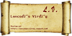 Lencsés Virág névjegykártya